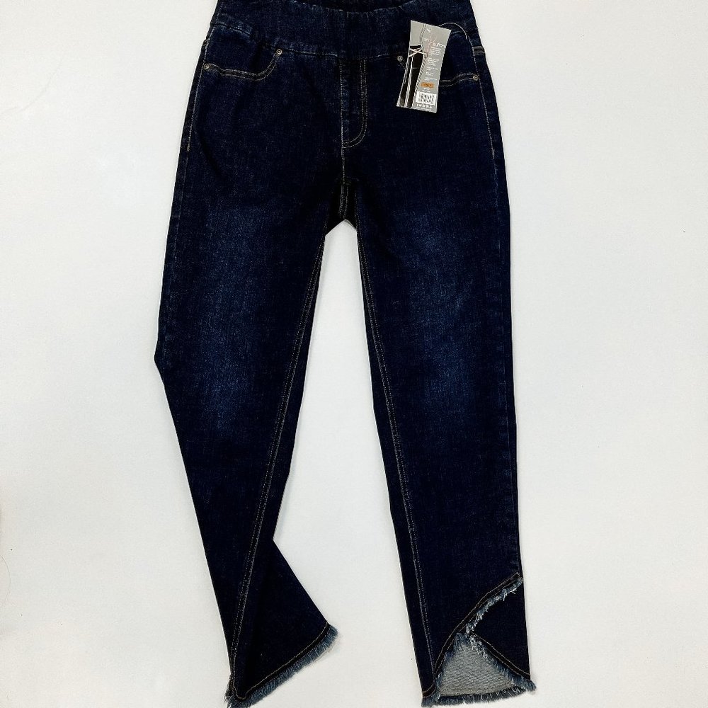 Fringe Hem Denim Ankle Pant Indigo (Slim-sation)